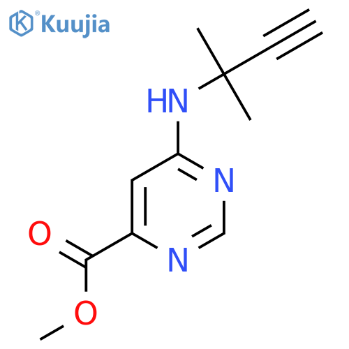 methyl 6-(2-methylbut-3-yn-2-yl)aminopyrimidine-4-carboxylate structure
