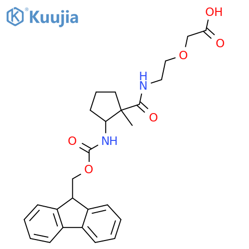 2-(2-{2-({(9H-fluoren-9-yl)methoxycarbonyl}amino)-1-methylcyclopentylformamido}ethoxy)acetic acid structure