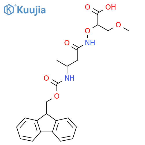 2-{3-({(9H-fluoren-9-yl)methoxycarbonyl}amino)butanamidooxy}-3-methoxypropanoic acid structure