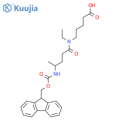 5-N-ethyl-4-({(9H-fluoren-9-yl)methoxycarbonyl}amino)pentanamidopentanoic acid structure