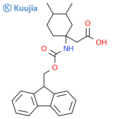 2-1-({(9H-fluoren-9-yl)methoxycarbonyl}amino)-3,4-dimethylcyclohexylacetic acid structure