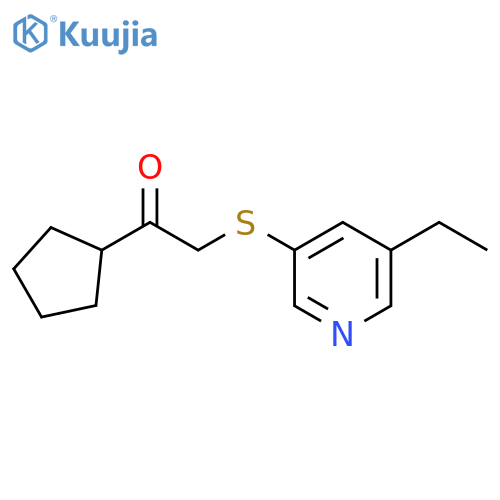 1-cyclopentyl-2-(5-ethylpyridin-3-yl)sulfanylethan-1-one structure