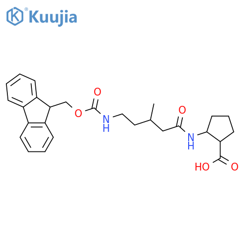 2-5-({(9H-fluoren-9-yl)methoxycarbonyl}amino)-3-methylpentanamidocyclopentane-1-carboxylic acid structure