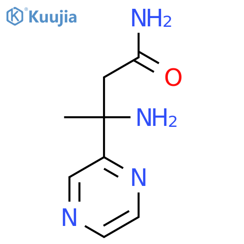 3-amino-3-(pyrazin-2-yl)butanamide structure