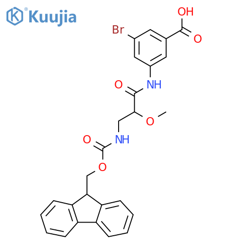 3-bromo-5-3-({(9H-fluoren-9-yl)methoxycarbonyl}amino)-2-methoxypropanamidobenzoic acid structure