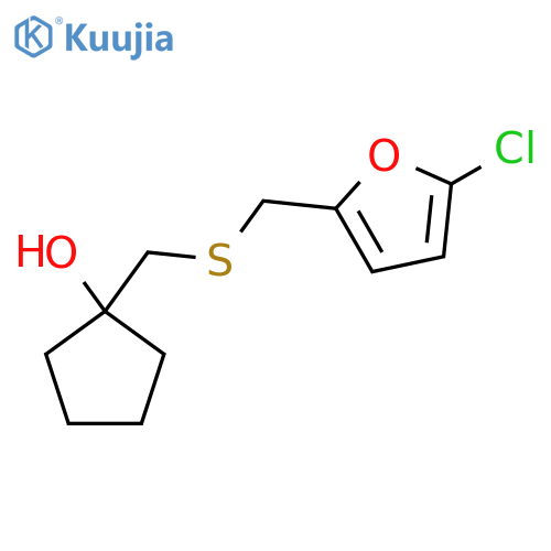 1-({(5-chlorofuran-2-yl)methylsulfanyl}methyl)cyclopentan-1-ol structure