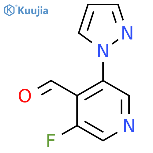 3-fluoro-5-(1H-pyrazol-1-yl)pyridine-4-carbaldehyde structure