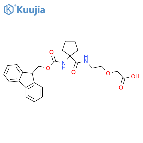 2-(2-{1-({(9H-fluoren-9-yl)methoxycarbonyl}amino)cyclopentylformamido}ethoxy)acetic acid structure