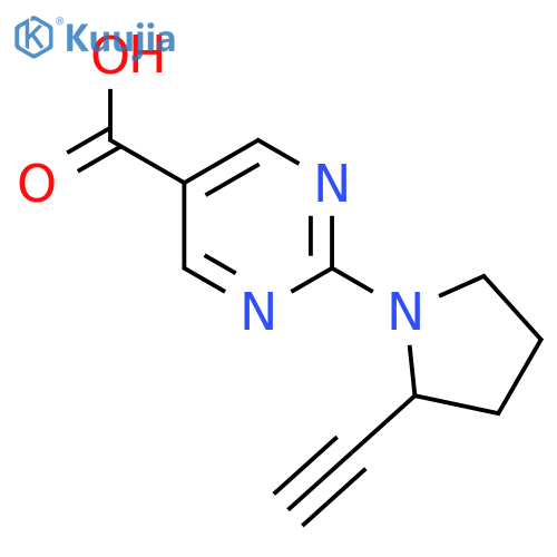 2-(2-ethynylpyrrolidin-1-yl)pyrimidine-5-carboxylic acid structure