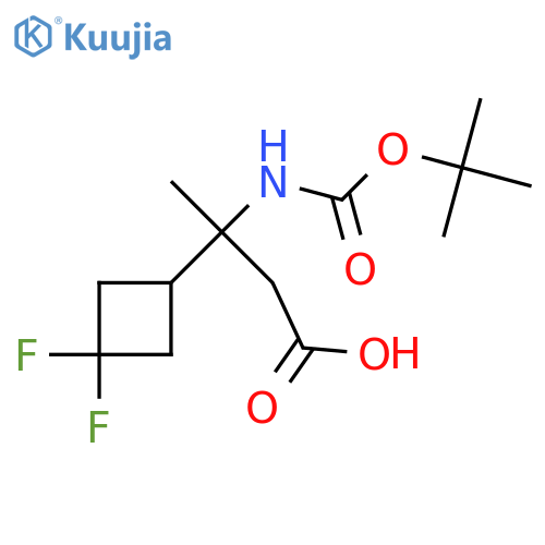 3-{(tert-butoxy)carbonylamino}-3-(3,3-difluorocyclobutyl)butanoic acid structure