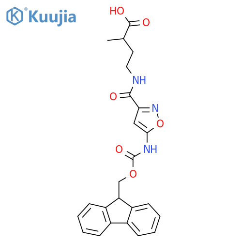4-{5-({(9H-fluoren-9-yl)methoxycarbonyl}amino)-1,2-oxazol-3-ylformamido}-2-methylbutanoic acid structure