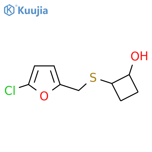 2-{(5-chlorofuran-2-yl)methylsulfanyl}cyclobutan-1-ol structure