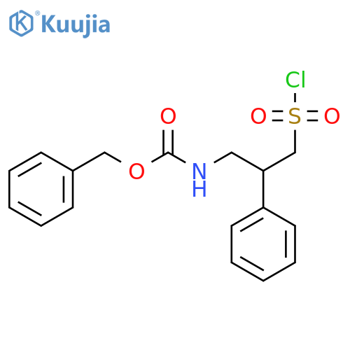benzyl N-3-(chlorosulfonyl)-2-phenylpropylcarbamate structure