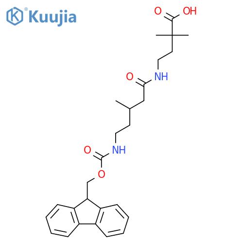 4-5-({(9H-fluoren-9-yl)methoxycarbonyl}amino)-3-methylpentanamido-2,2-dimethylbutanoic acid structure