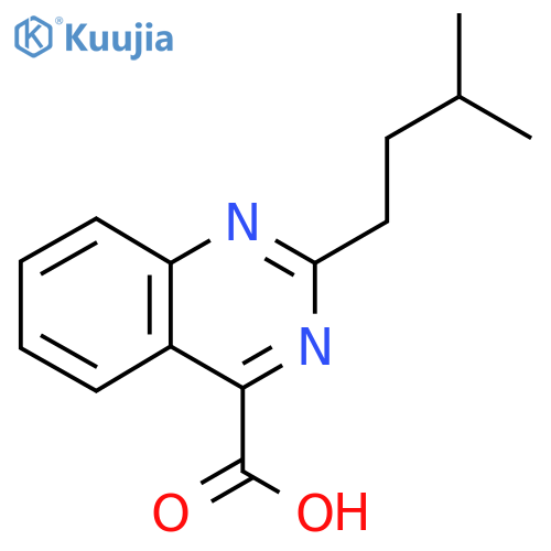 2-(3-methylbutyl)quinazoline-4-carboxylic acid structure