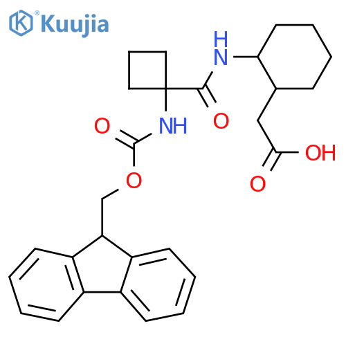 2-{2-1-({(9H-fluoren-9-yl)methoxycarbonyl}amino)cyclobutaneamidocyclohexyl}acetic acid structure