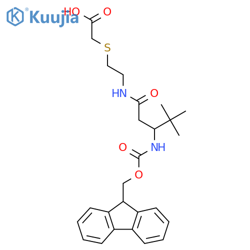 2-({2-3-({(9H-fluoren-9-yl)methoxycarbonyl}amino)-4,4-dimethylpentanamidoethyl}sulfanyl)acetic acid structure