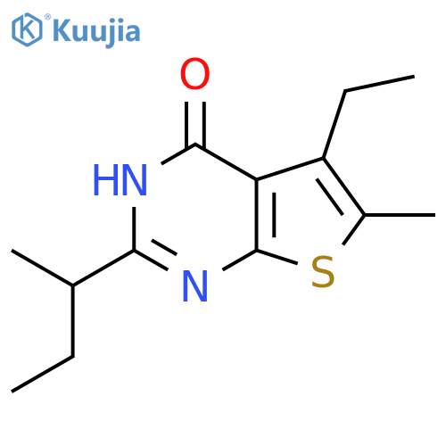 2-(butan-2-yl)-5-ethyl-6-methyl-3H,4H-thieno2,3-dpyrimidin-4-one structure