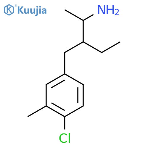 3-(4-chloro-3-methylphenyl)methylpentan-2-amine structure