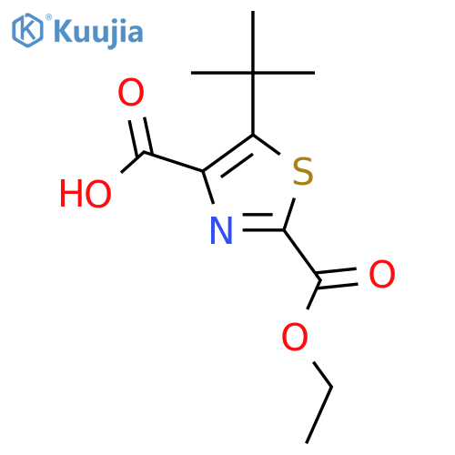 5-tert-butyl-2-(ethoxycarbonyl)-1,3-thiazole-4-carboxylic acid structure