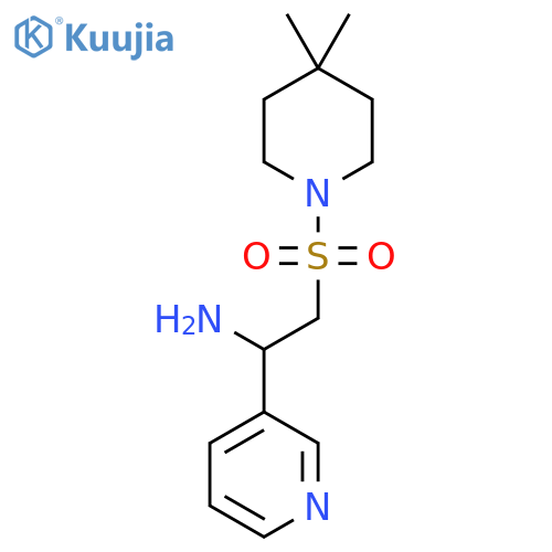 2-(4,4-dimethylpiperidin-1-yl)sulfonyl-1-(pyridin-3-yl)ethan-1-amine structure