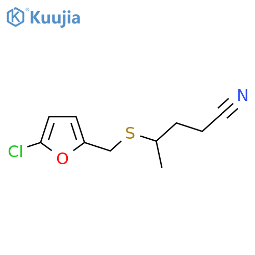 4-{(5-chlorofuran-2-yl)methylsulfanyl}pentanenitrile structure