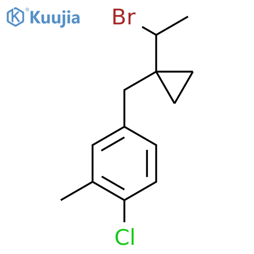 4-{1-(1-bromoethyl)cyclopropylmethyl}-1-chloro-2-methylbenzene structure