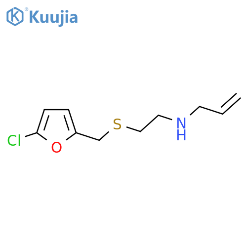 (2-{(5-chlorofuran-2-yl)methylsulfanyl}ethyl)(prop-2-en-1-yl)amine structure