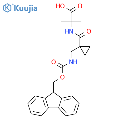 2-({1-({(9H-fluoren-9-yl)methoxycarbonyl}amino)methylcyclopropyl}formamido)-2-methylpropanoic acid structure