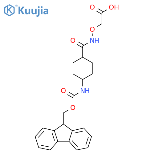 2-({4-({(9H-fluoren-9-yl)methoxycarbonyl}amino)cyclohexylformamido}oxy)acetic acid structure
