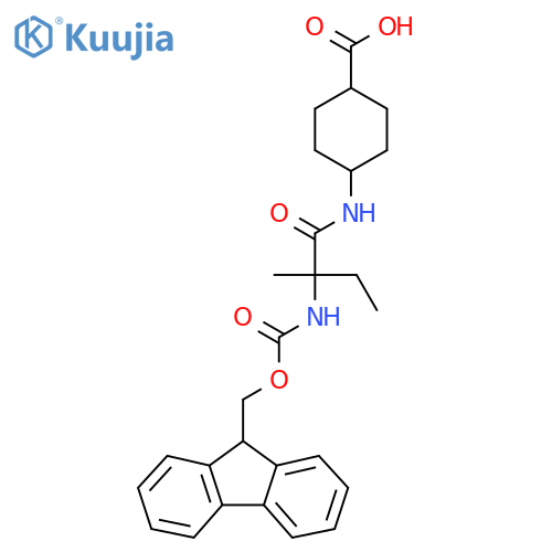 4-2-({(9H-fluoren-9-yl)methoxycarbonyl}amino)-2-methylbutanamidocyclohexane-1-carboxylic acid structure