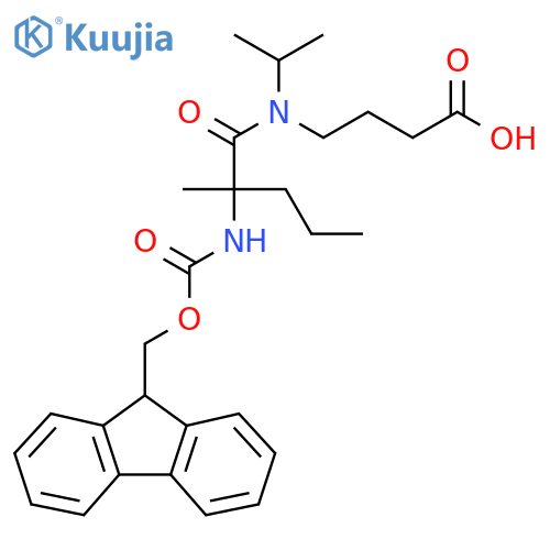 4-2-({(9H-fluoren-9-yl)methoxycarbonyl}amino)-2-methyl-N-(propan-2-yl)pentanamidobutanoic acid structure