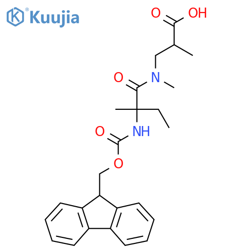3-2-({(9H-fluoren-9-yl)methoxycarbonyl}amino)-N,2-dimethylbutanamido-2-methylpropanoic acid structure
