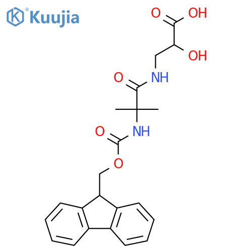 3-2-({(9H-fluoren-9-yl)methoxycarbonyl}amino)-2-methylpropanamido-2-hydroxypropanoic acid structure