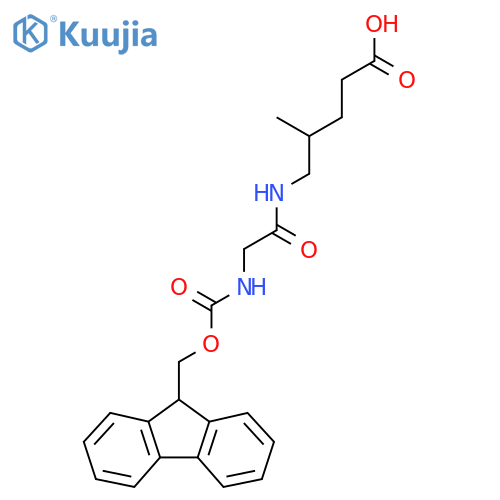 5-2-({(9H-fluoren-9-yl)methoxycarbonyl}amino)acetamido-4-methylpentanoic acid structure