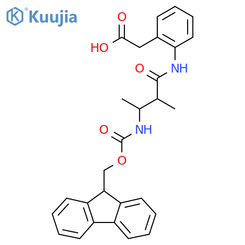2-{2-3-({(9H-fluoren-9-yl)methoxycarbonyl}amino)-2-methylbutanamidophenyl}acetic acid structure