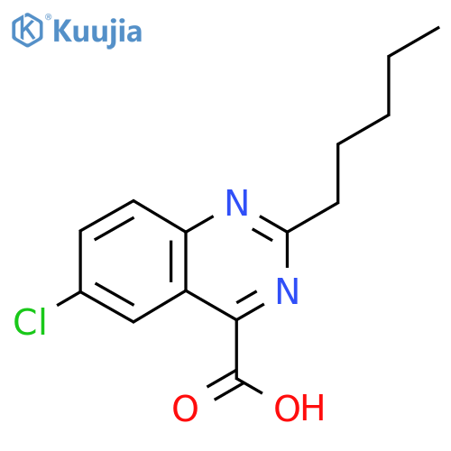 6-chloro-2-pentylquinazoline-4-carboxylic acid structure