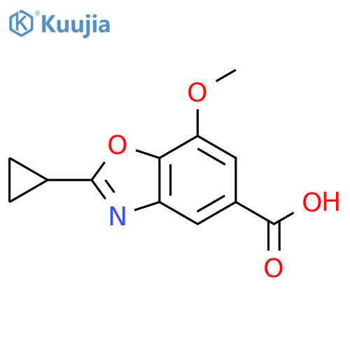2-cyclopropyl-7-methoxy-1,3-benzoxazole-5-carboxylic acid structure
