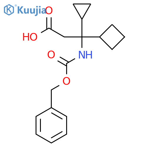 3-{(benzyloxy)carbonylamino}-3-cyclobutyl-3-cyclopropylpropanoic acid structure