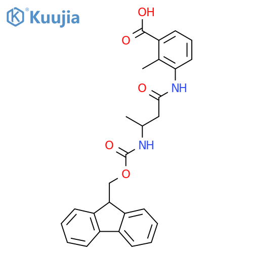 3-3-({(9H-fluoren-9-yl)methoxycarbonyl}amino)butanamido-2-methylbenzoic acid structure