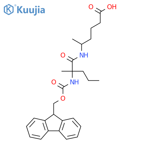5-2-({(9H-fluoren-9-yl)methoxycarbonyl}amino)-2-methylpentanamidohexanoic acid structure
