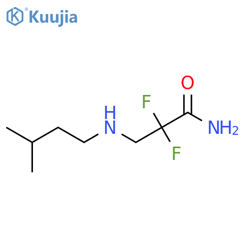 2,2-difluoro-3-(3-methylbutyl)aminopropanamide structure