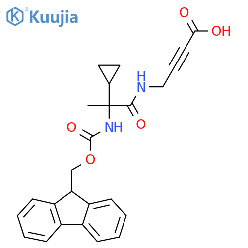 4-2-cyclopropyl-2-({(9H-fluoren-9-yl)methoxycarbonyl}amino)propanamidobut-2-ynoic acid structure