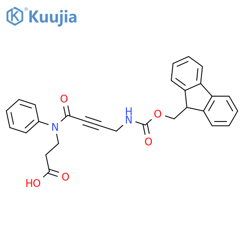 3-4-({(9H-fluoren-9-yl)methoxycarbonyl}amino)-N-phenylbut-2-ynamidopropanoic acid structure
