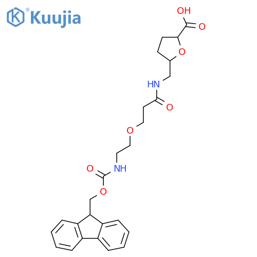 5-({3-2-({(9H-fluoren-9-yl)methoxycarbonyl}amino)ethoxypropanamido}methyl)oxolane-2-carboxylic acid structure