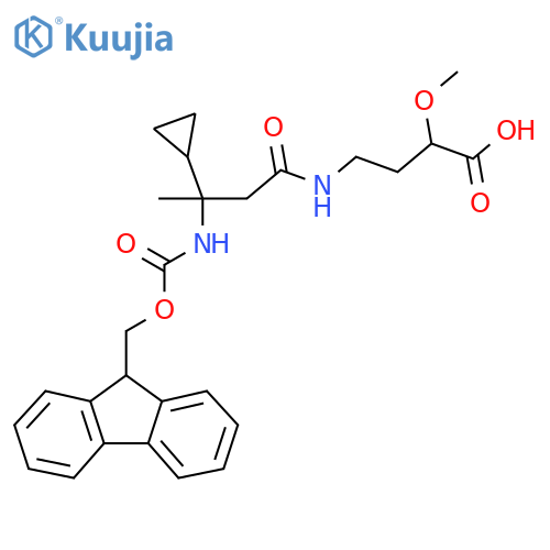4-3-cyclopropyl-3-({(9H-fluoren-9-yl)methoxycarbonyl}amino)butanamido-2-methoxybutanoic acid structure