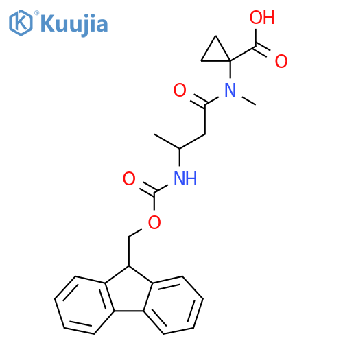 1-3-({(9H-fluoren-9-yl)methoxycarbonyl}amino)-N-methylbutanamidocyclopropane-1-carboxylic acid structure
