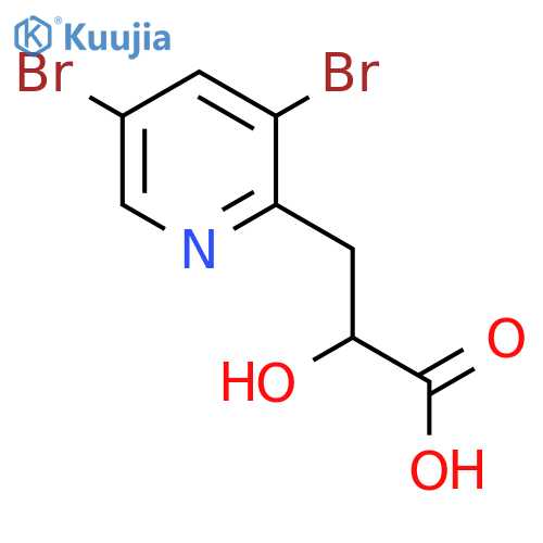 3-(3,5-dibromopyridin-2-yl)-2-hydroxypropanoic acid structure