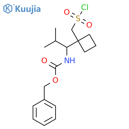 benzyl N-(1-{1-(chlorosulfonyl)methylcyclobutyl}-2-methylpropyl)carbamate structure