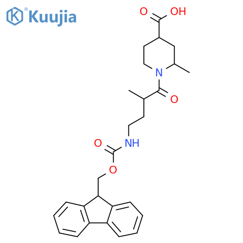1-4-({(9H-fluoren-9-yl)methoxycarbonyl}amino)-2-methylbutanoyl-2-methylpiperidine-4-carboxylic acid structure